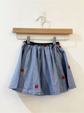 PINK CHICKEN Gianna Skirt Apple Embroidery Size 4Y